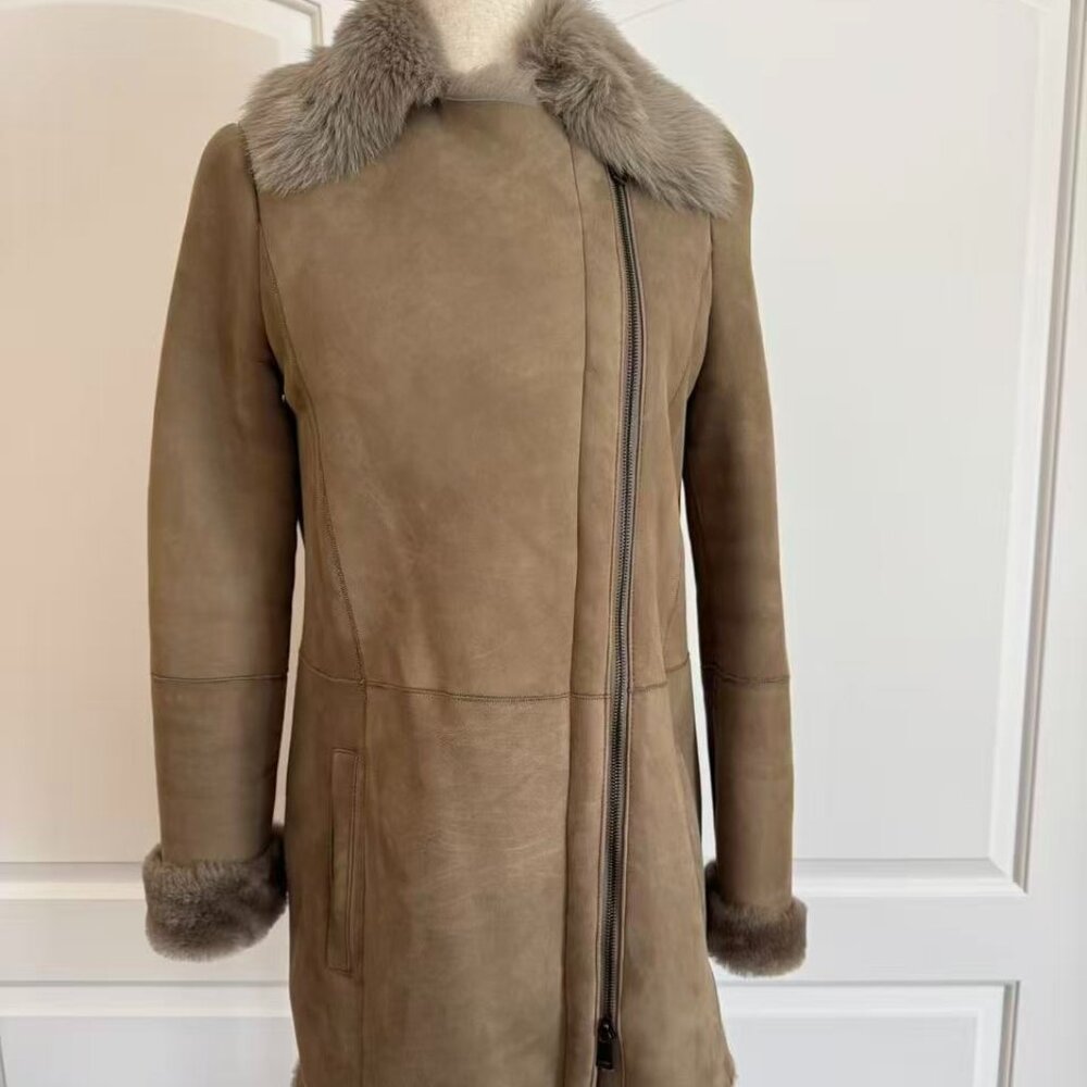 Vince Spanish Toscana Shearling Lamb Women Coat, Sz XS